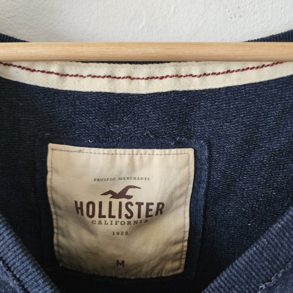 Y2K Hollister Laguna Beach Medium Crewneck Pullover Sweatshirt Navy Blue - Picture 4 of 5